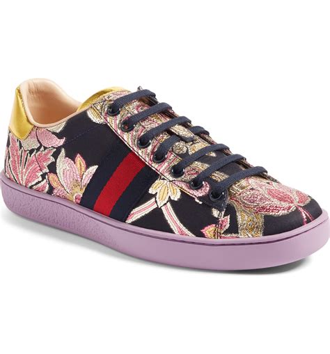 sneakers fiori gucci|gucci ace sneakers women.